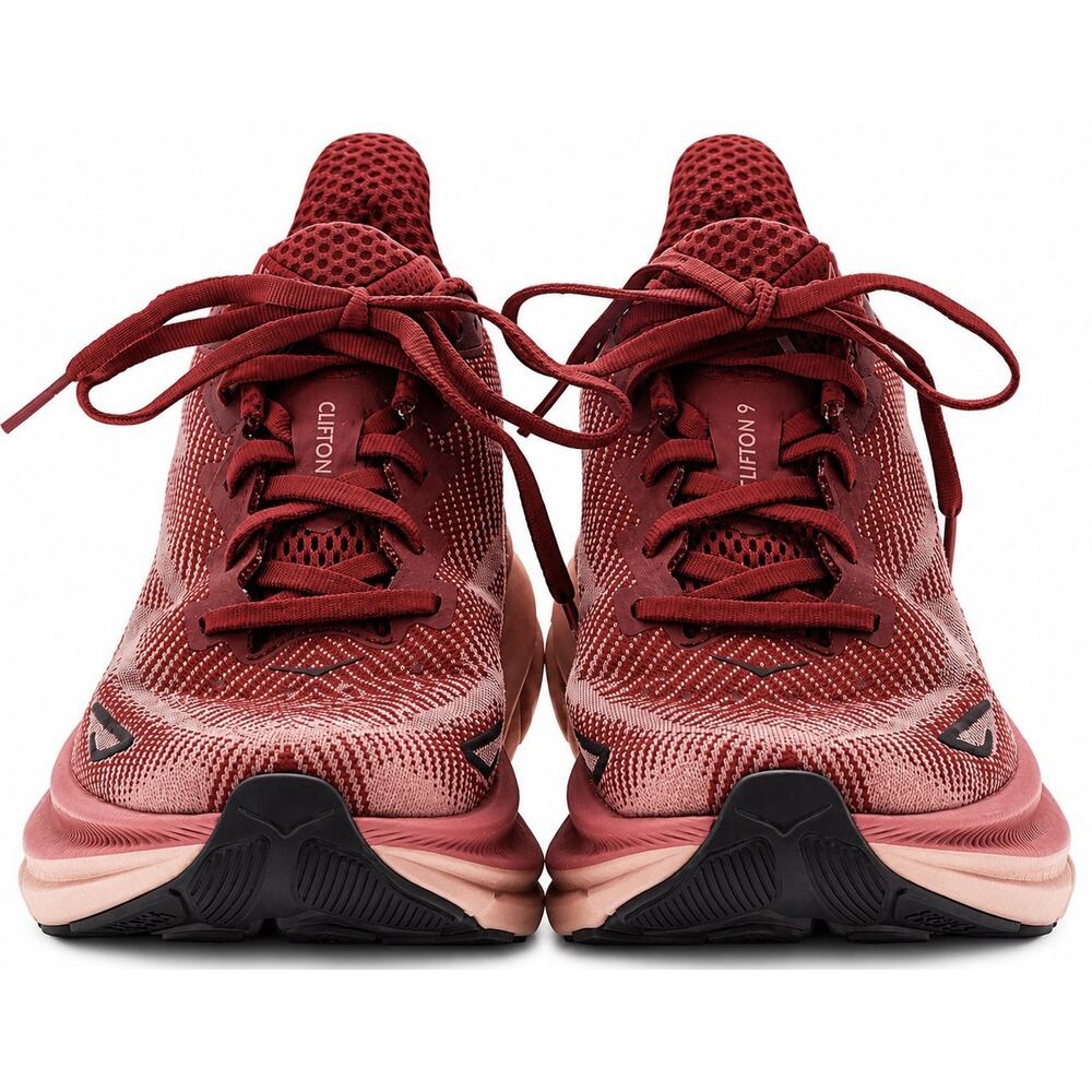 HOKA One One Clifton 9 Running Shoes Women’s Size 9 Burgundy Athletic Sneakers - Picture 2 of 7